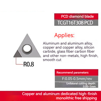 1033-Diamond inserts copper and aluminum special CNC lathe tools gemstone lathe cutter grain super bright PCD cutter head diamond cutter head Shandong Denso Pricision Tools Co.,Ltd.